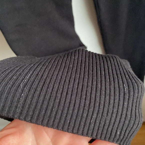 Calvin Klein Black Sweater Leggings Pants Ribbed Stretch material size Large - Picture 5 of 7